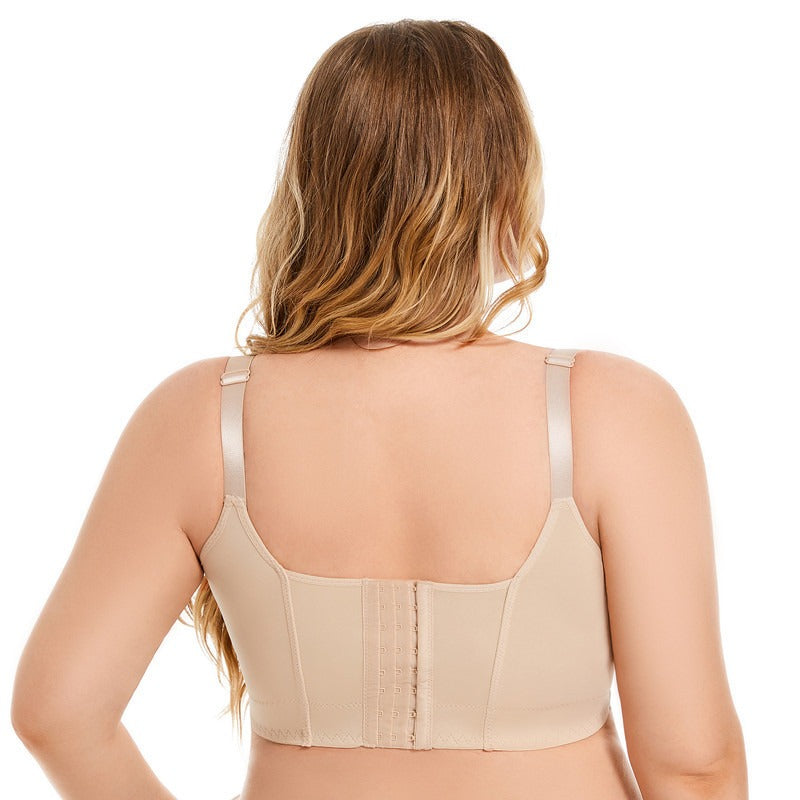 Cross-border large size bra glossy beautiful back large size non-running cup underwire bra