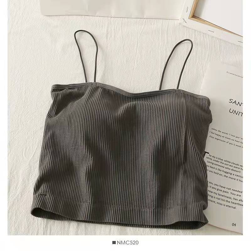 Beauty Back Camisole Tank Tops Women's Summer Wear With Chest Pads Breast Design Sense Niche Tops