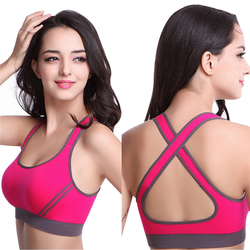 Sexy women fitness bra padded compression sport bra top Sportswear Quick dry elastic crop top sexy running top