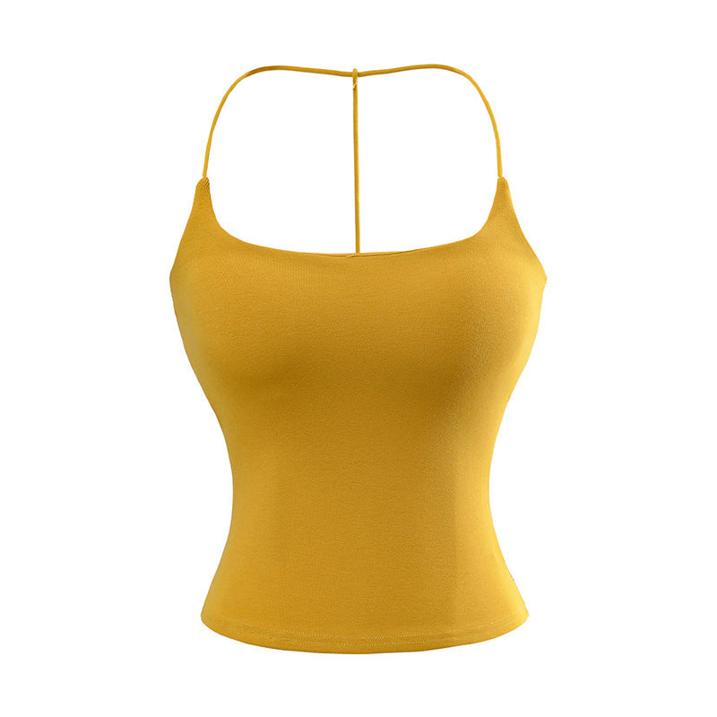 Backless hanging neck camisole vest