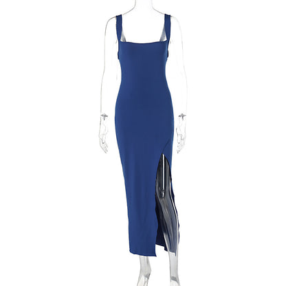 Sleeveless slit backless camisole hip hugging women's dress