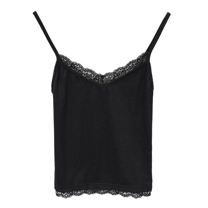 Lace Trim Solid Women's Short Versatile Strapless Camisole
