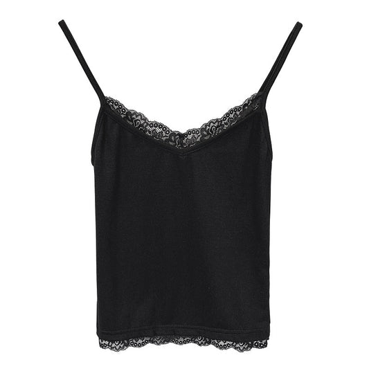 Lace Trim Solid Women's Short Versatile Strapless Camisole