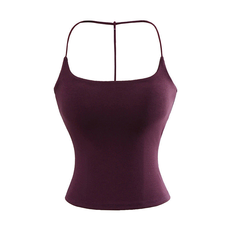 Backless hanging neck camisole vest