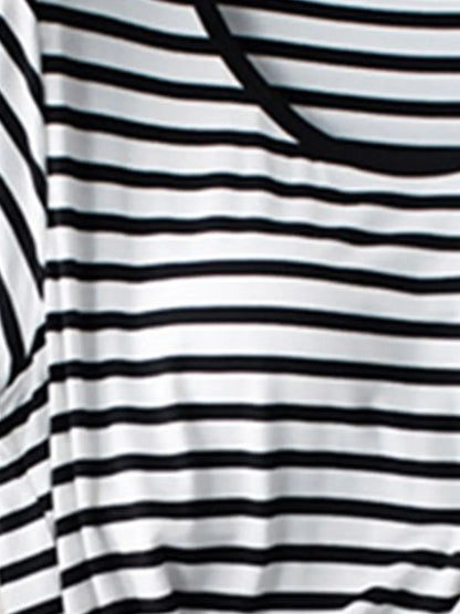With chest cushion no steel ring striped loose fit short sleeved bra-t cup integrated half sleeve
