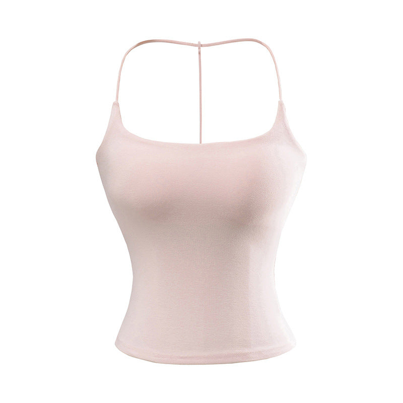 Backless hanging neck camisole vest