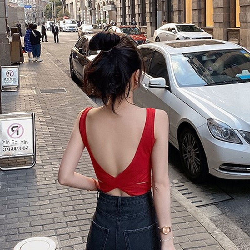 Cross backless camisole women