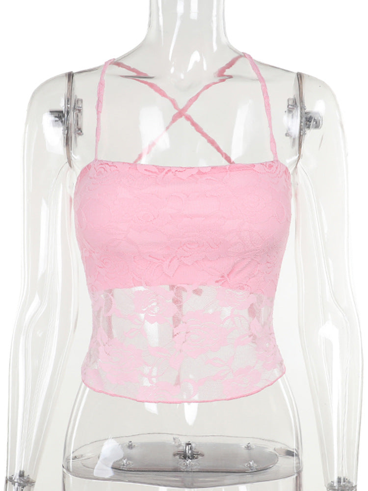 Casual and versatile Y2K lace camisole top for women