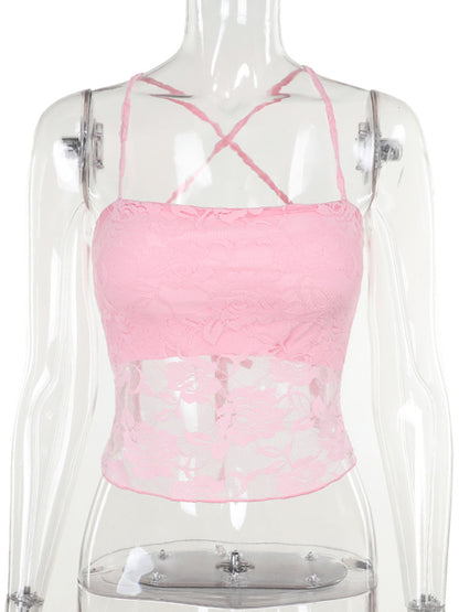 Casual and versatile Y2K lace camisole top for women
