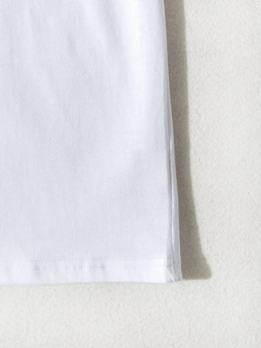 Spring And Summer New Heat Transfer Casual Ladies Short Tops Are Good Looking And Simple Tops