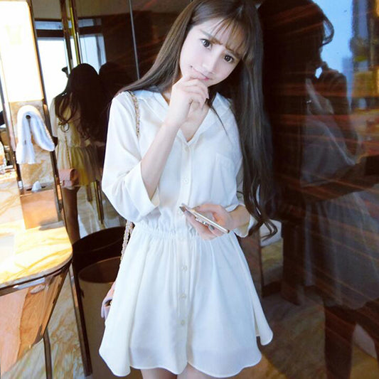 New Korean slim A-line dress in spring and summer