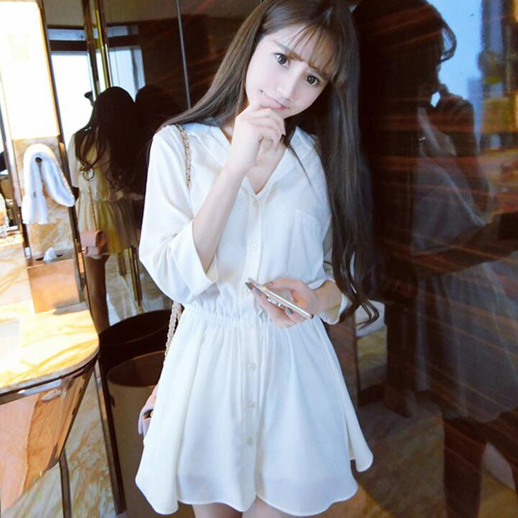 New Korean slim A-line dress in spring and summer