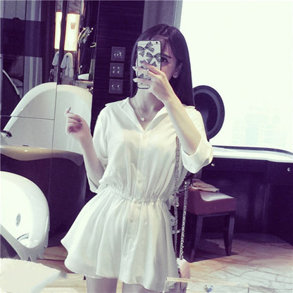 New Korean slim A-line dress in spring and summer