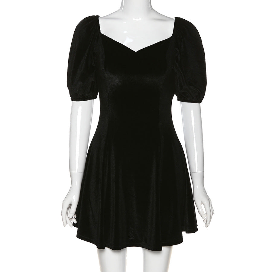 Short Sleeve Slim A-Line Dress