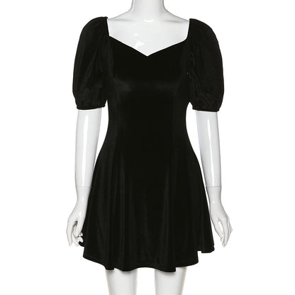 Short Sleeve Slim A-Line Dress