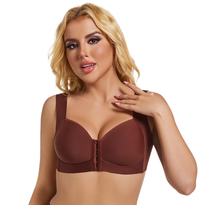Smooth thin bra front buckle sexy gathering without steel ring adjustment women's underwear
