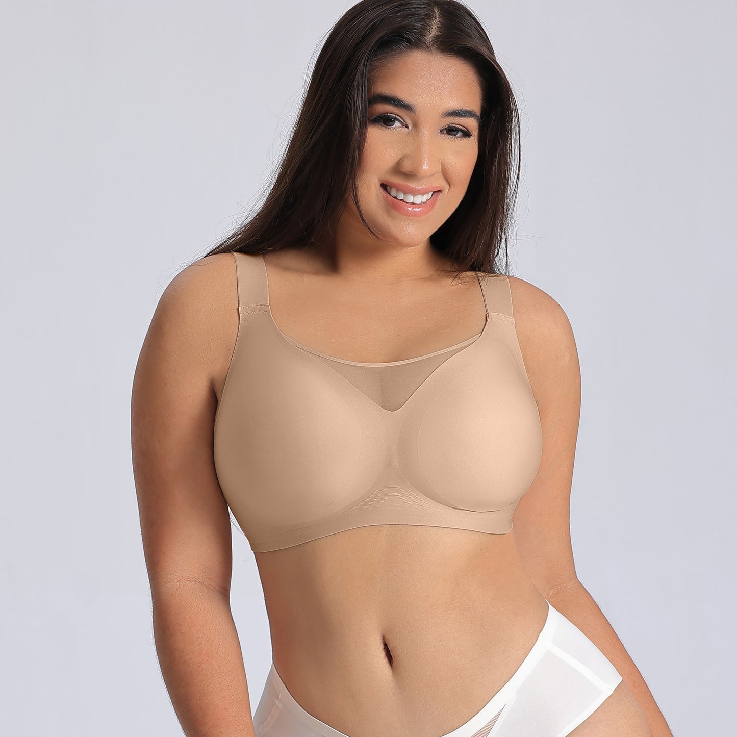 Plus Size Women's Bra with Large Cup Gathered, Breathable Mesh Customization