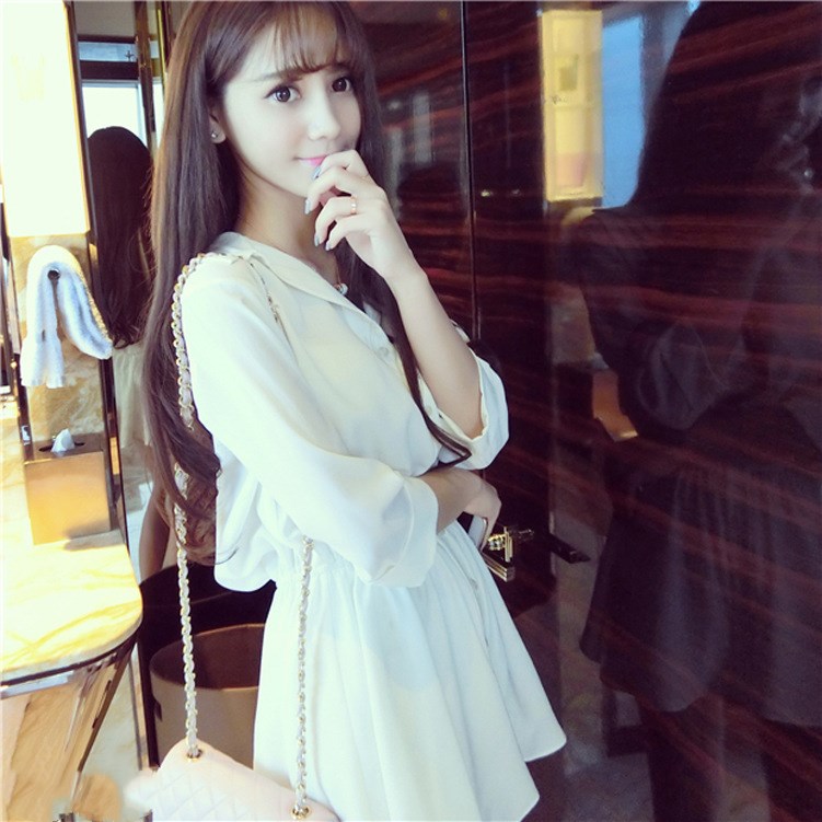 New Korean slim A-line dress in spring and summer
