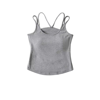 Chest cushion and back integrated camisole vest
