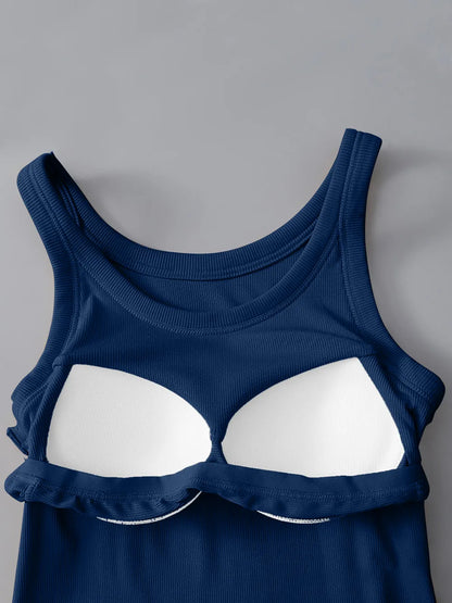 Tank top bra with chest cushion one-piece fashionable base bra can be worn externally