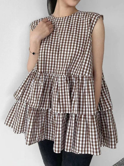 Japanese shirts cute blouses or tops women korean ruffles blouse woman cake layer doll loose shirt summer fashion sleeveless