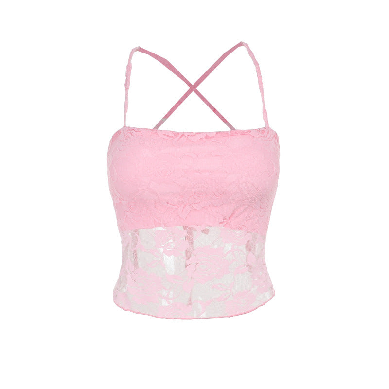 Casual and versatile Y2K lace camisole top for women