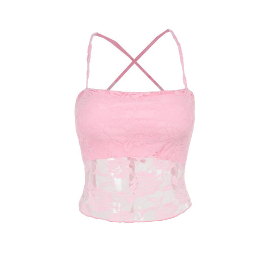 Casual and versatile Y2K lace camisole top for women