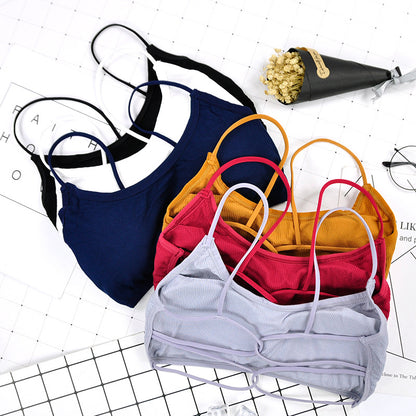 Modal Cross Camisole Thin Shoulder Straps Anti-Glare Girl Beautiful Back Underwear Student Wrapping Chest Small Tube Top