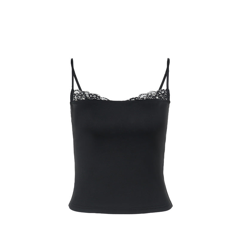 Slim lace patchwork camisole top for women
