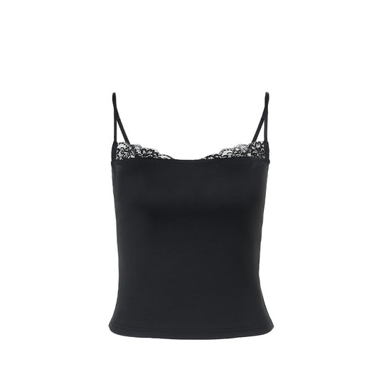 Slim lace patchwork camisole top for women