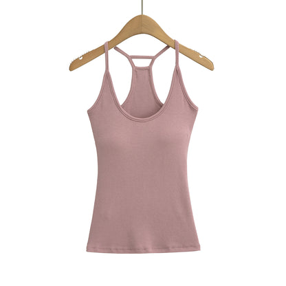 Thick Padded Slim Fit Camisole with Shoulder Straps