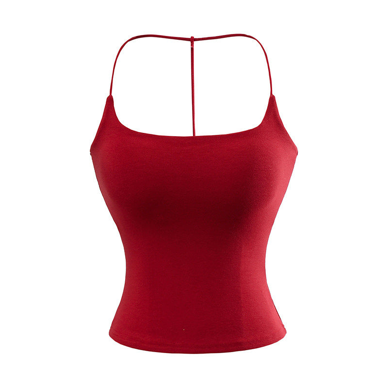 Backless hanging neck camisole vest