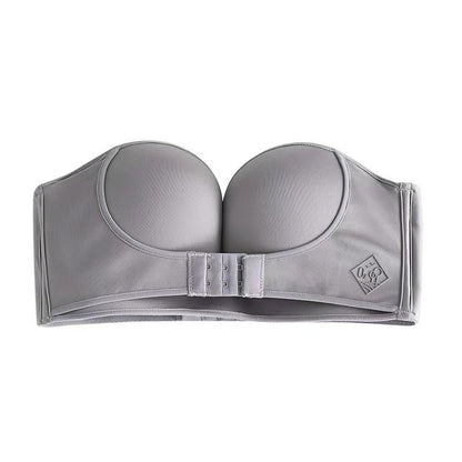 Oxygen Girl No Steel Ring Gathered Bra Strapless Invisible Sexy Fashion Underwear Female Small Chest Thickening