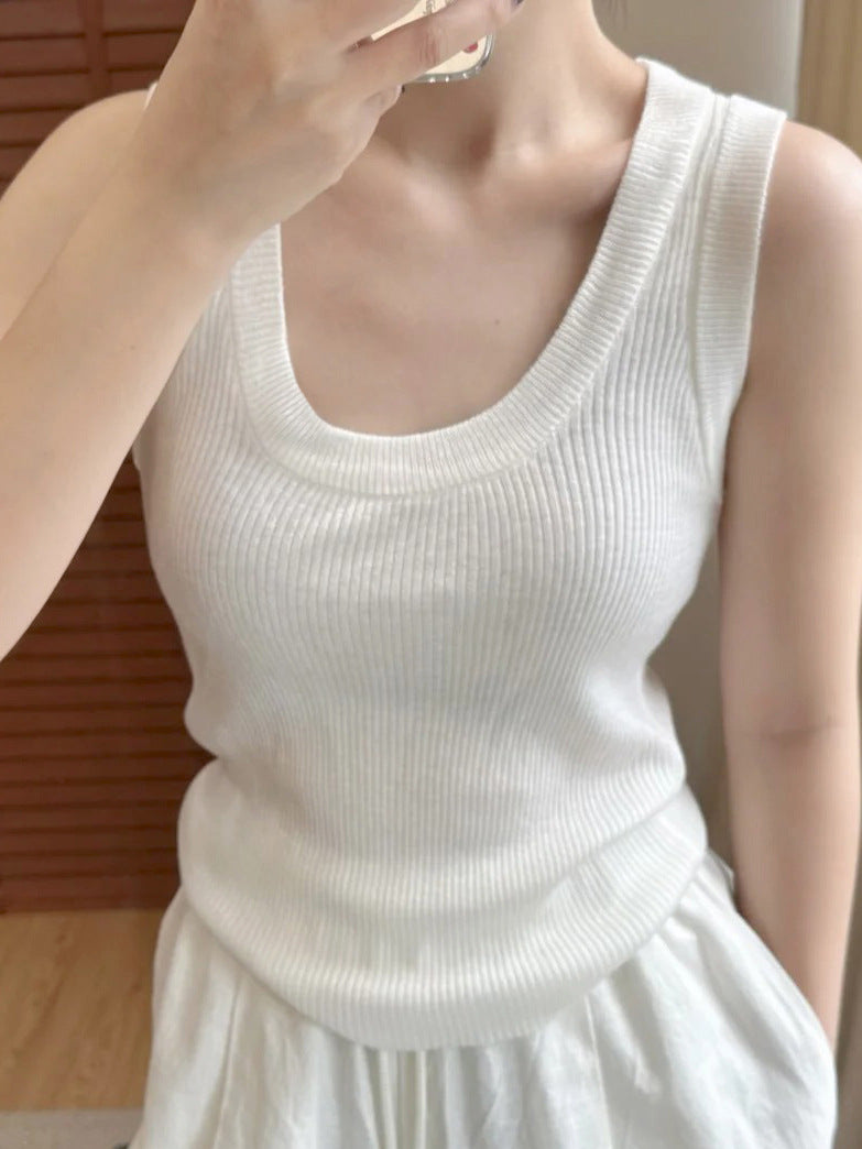 U-neck red camisole women's sleeveless