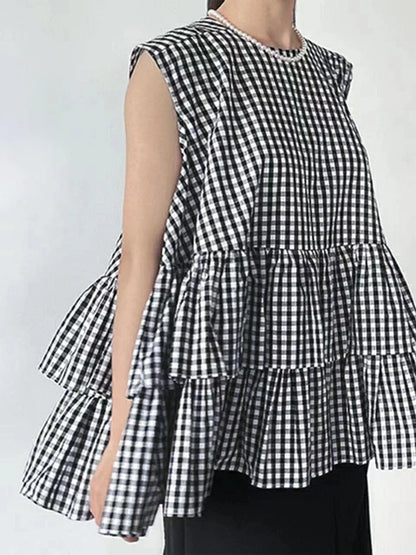 Japanese shirts cute blouses or tops women korean ruffles blouse woman cake layer doll loose shirt summer fashion sleeveless