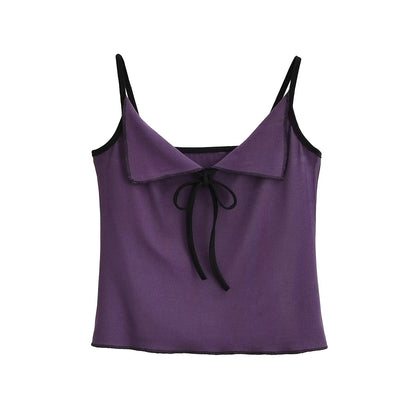 Strap bow slim fitting camisole vest