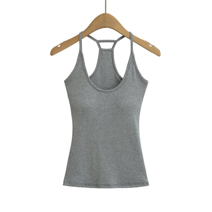 Thick Padded Slim Fit Camisole with Shoulder Straps