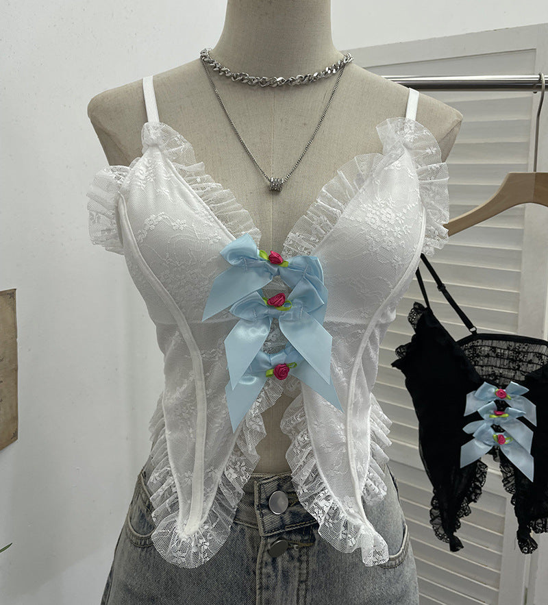 Hollow lace camisole vest for women