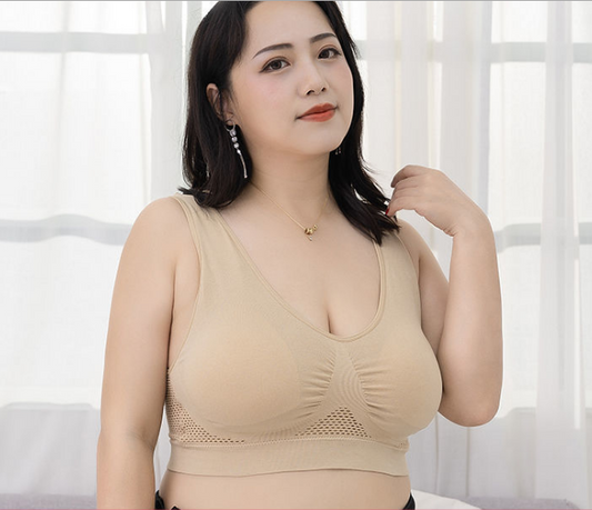 Large size bra beautiful back bra thin design without steel ring vest style sports bra