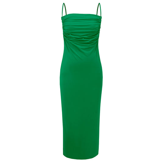 Slim and sexy backless pleated camisole dress