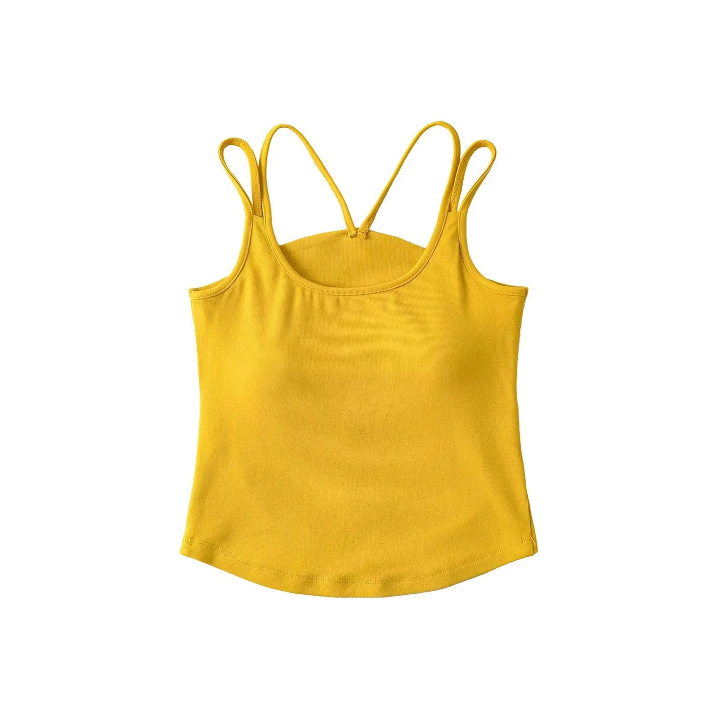 Chest cushion and back integrated camisole vest