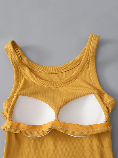 Tank top bra with chest cushion one-piece fashionable base bra can be worn externally
