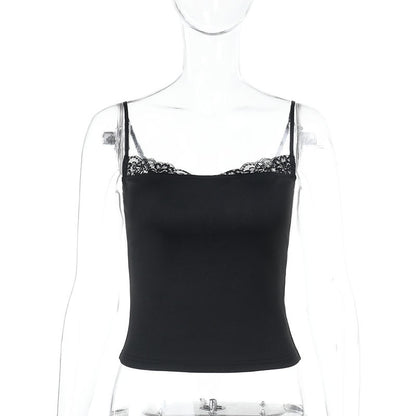 Slim lace patchwork camisole top for women