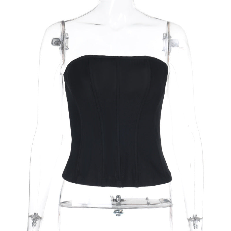 Sexy Strapless Crop Versatile Waist-Cinching Camisole