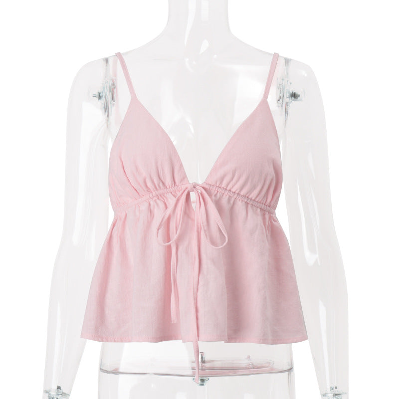 European and American women's sexy slim fit camisole top
