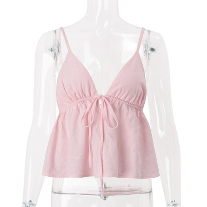European and American women's sexy slim fit camisole top