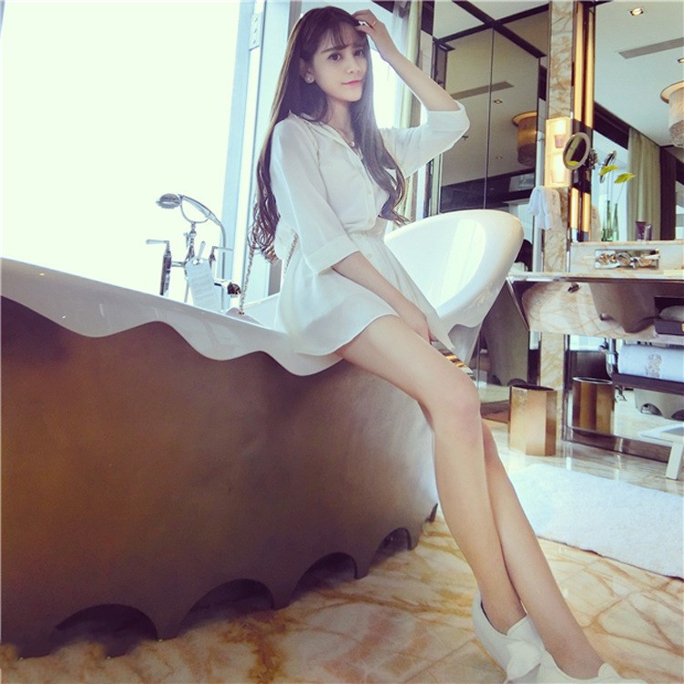 New Korean slim A-line dress in spring and summer