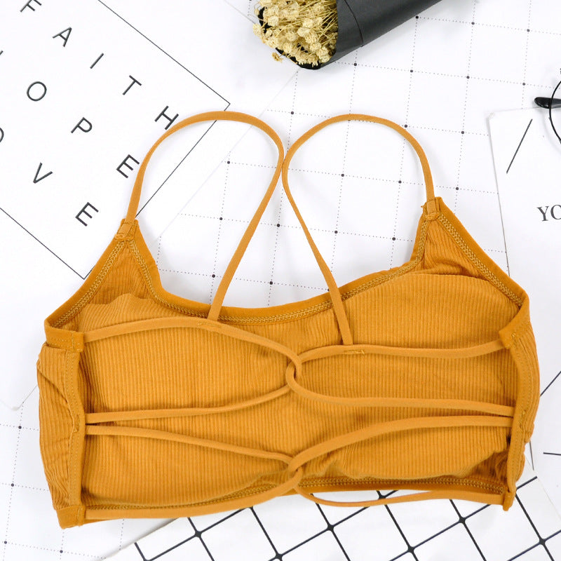 Modal Cross Camisole Thin Shoulder Straps Anti-Glare Girl Beautiful Back Underwear Student Wrapping Chest Small Tube Top