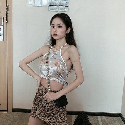 Printed halterneck camisole