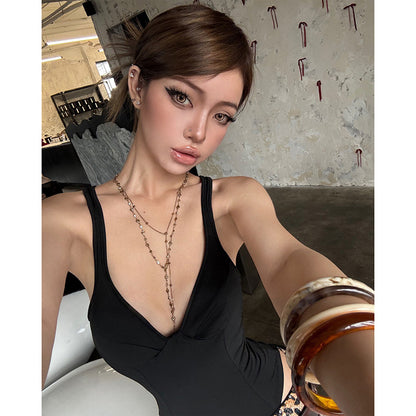 V-neck camisole sleeveless jumpsuit